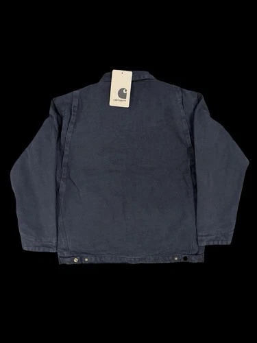 Carhartt WIP Detroit Jacket Black Faded Canvas Plaid Lined Large New With Tags image 2