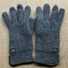 Vivienne Westwood Knit Gloves Blue Wool Silk Nylon Leather Seasonal Accessory