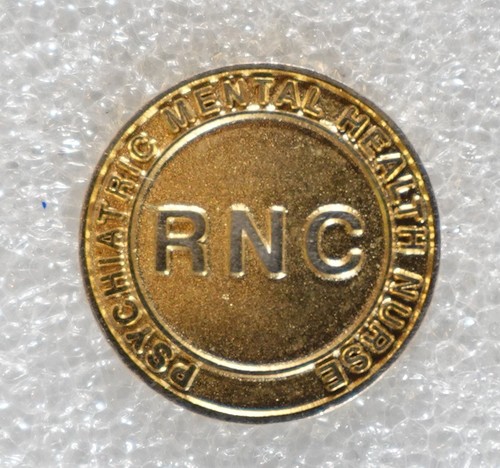 Psychiatric Mental Health Nurse RNC Pin Gold Tone Registered Nursing RN Award