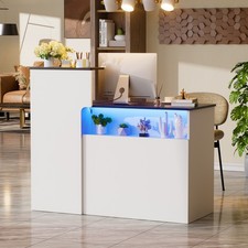 Empfangstheke mit LED-Lichtleiste Rezeptionstheke Empfangstresen Empfangsmöbel