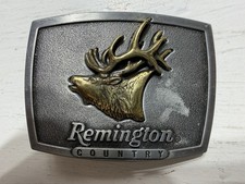 REMINGTON Country "Bugling Elk" Vintage 1986 Small Belt Buckle Made in USA