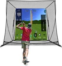 10x8 FT Golf Cage Practice Hitting Net with HD Simulator Screen