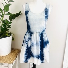 American Eagle Outfitters Blue & White Tie Dye Sleeveless Dress Y2K 90s Size 4