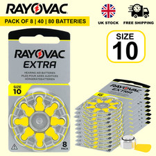 Rayovac Extra Advanced Hearing Aid Batteries Size 10 Yellow Zinc Air Batteries