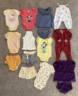 3-6 Months Girls Clothes Bundle Mix Brands 15 Pieces US Polo Old Navy Shein Gap