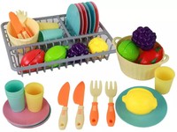 5905515358132 Zestaw Kuchenny Naczynia Z Warzywami Do Krojenia Leantoys