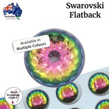 Swarovski 2042 Round Faceted Flatback Crystals - 14mm - 4 pieces - Vintage