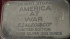 1991 E.J. Aleo Desert Storm Kuwait Liberation Day 1 oz .999 Silver Art Bar
