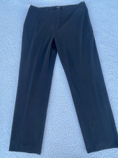 Talbots Pants Womens 12P Black Classic Side Zip Straight Trousers Career Office