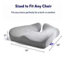 Cushion Lab Pressure Relief Seat Cushion - Gray (CL-SC-LIG-011)