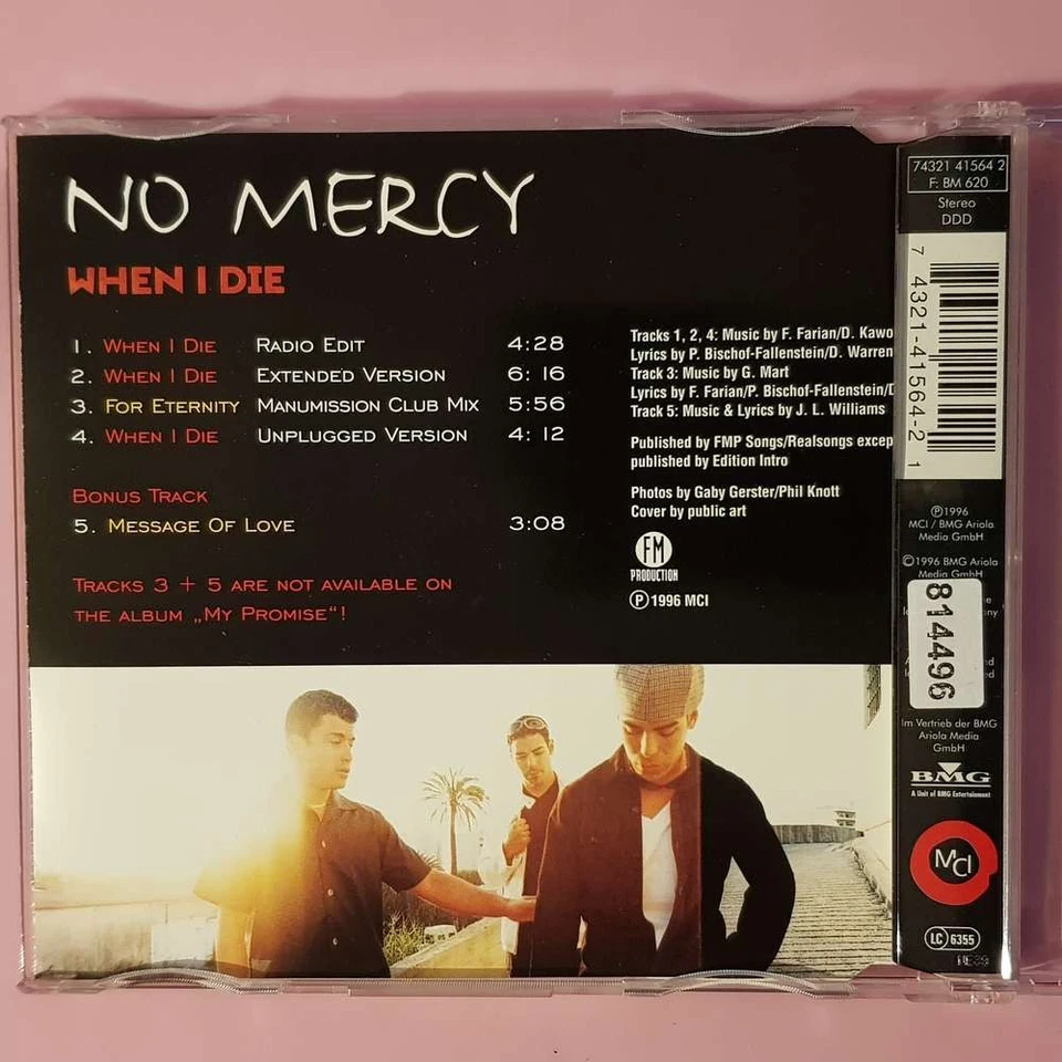 NO MERCY When I Die  EX/EX (MCD) - Bild 2 von 3