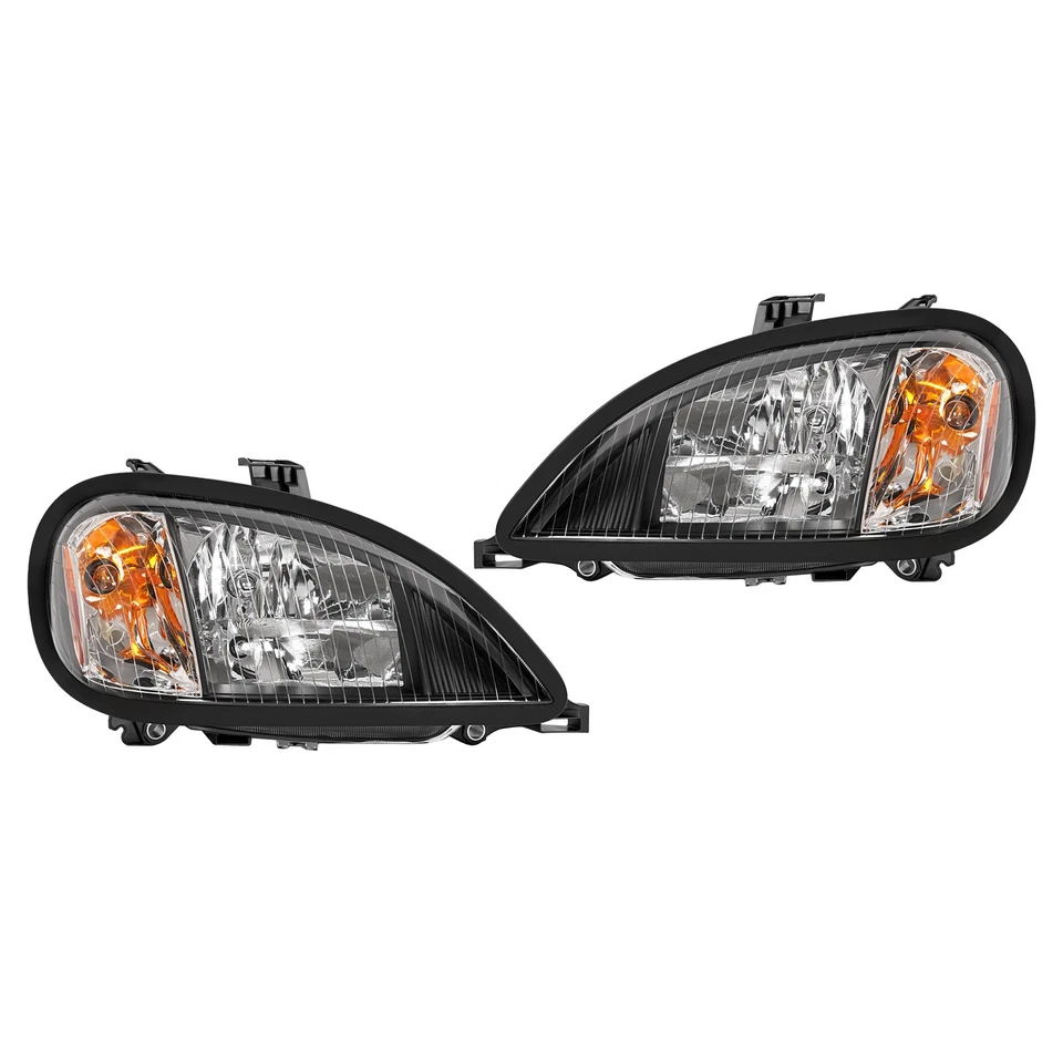 For Freightliner Columbia 2004-2013 Pair Black Halogen Headlights DOT Headlamp - Image 3 of 4