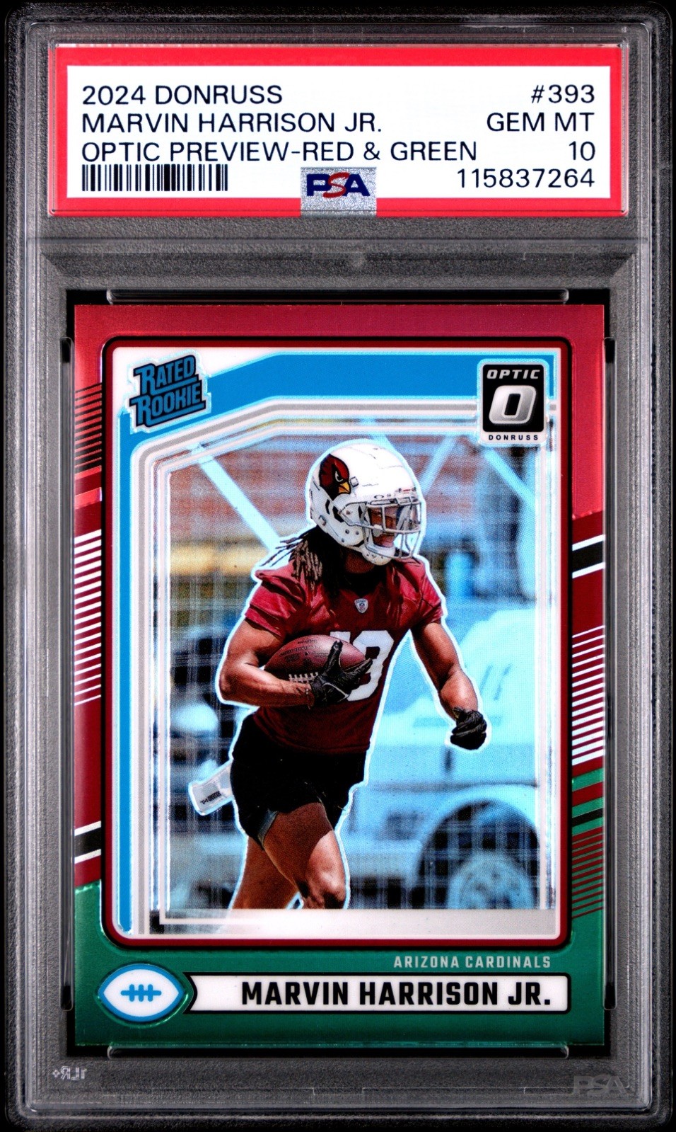 2024 Panini Donruss RR Marvin Harrison Jr #393 Optic Preview Red & Green Prizm