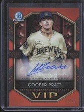 2025 Bowman #VIP-CP Cooper Pratt Chrome VIP Orange Refractor Auto #/25