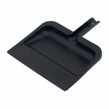 Superio Heavy Duty Clip-On Dustpan with Rubber Lip, 10" wide Dustpan, Black