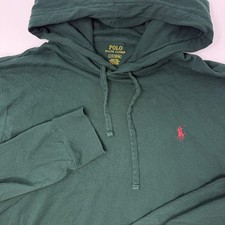Polo Ralph Lauren Men's Dark Green Hoodie Long Sleeve Classic Pony Logo Large