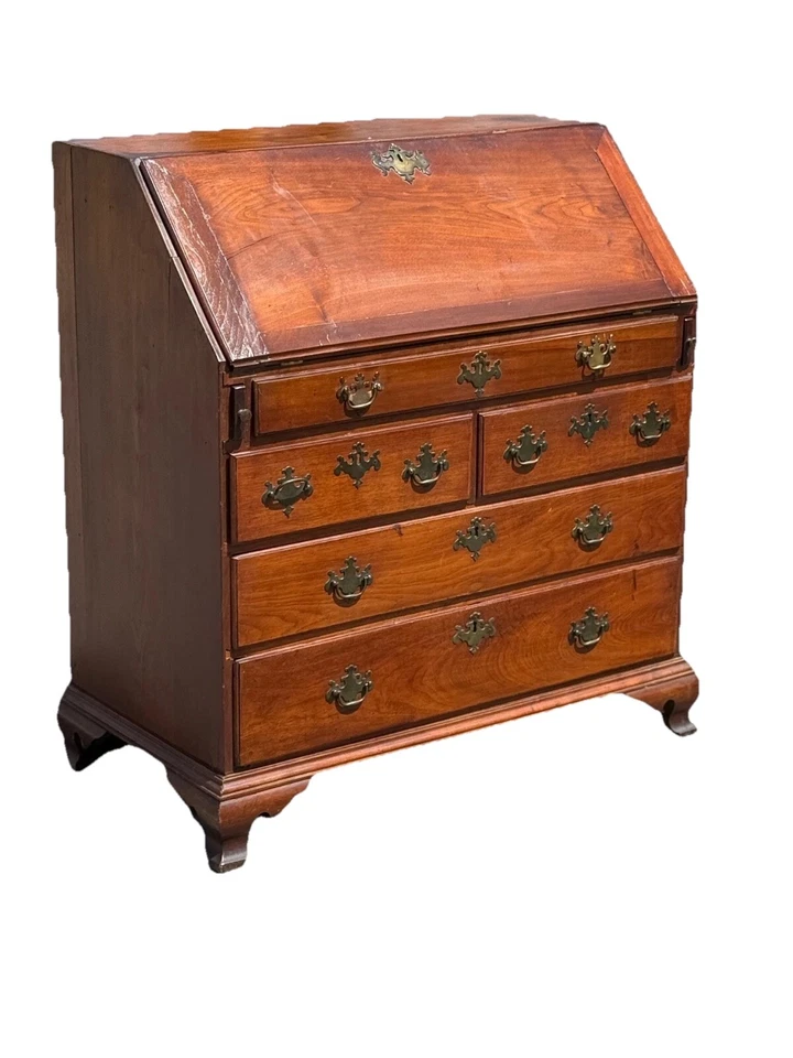 antiguo nogal Chippendale siglo XVIII inclinado recepción Chester PA 1770 secreto Foto 2 de 4