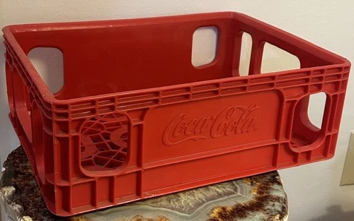 Vintage Coca-Cola Red Plastic 12-Bottle Crate 15x11 Rehrig Pacific Company