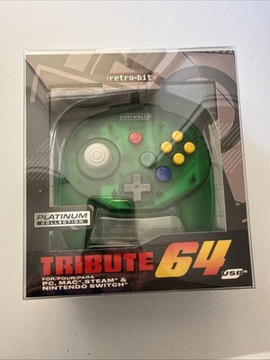 RETRO-BIT USB FOREST GREEN TRIBUTE64 WIRED N64 CONTROLLER PC MAC SWITCH