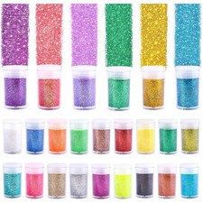 24 Color Fine Glitter Powder for Resin Art Crafts Makeup Body Face Nail Hair Lip