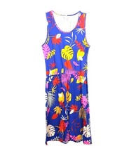 LuLaRoe Dress 2XL Sleeveless Tropical Print Midi Cruise Vacation Plus Size