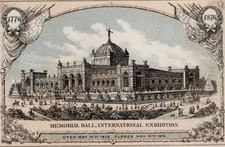 1876 - Worlds Fair Philadelphia Memorial Hall...