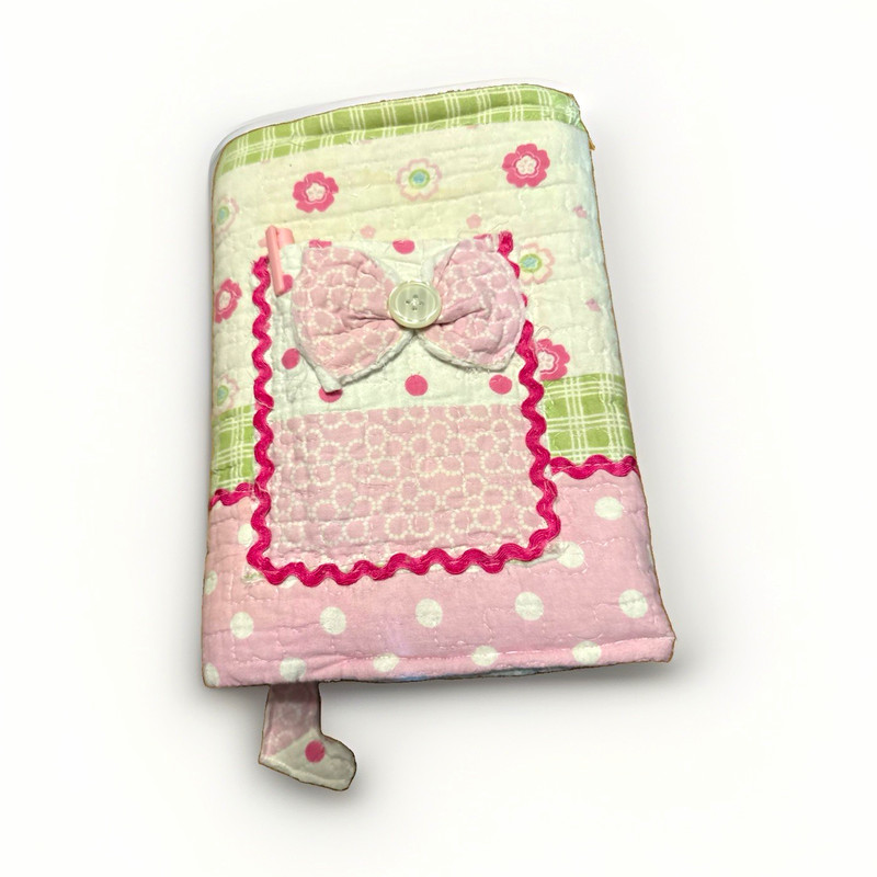 Unique Custom Pink Green White Polka Dot Bible Cover with Bow Accent for Women