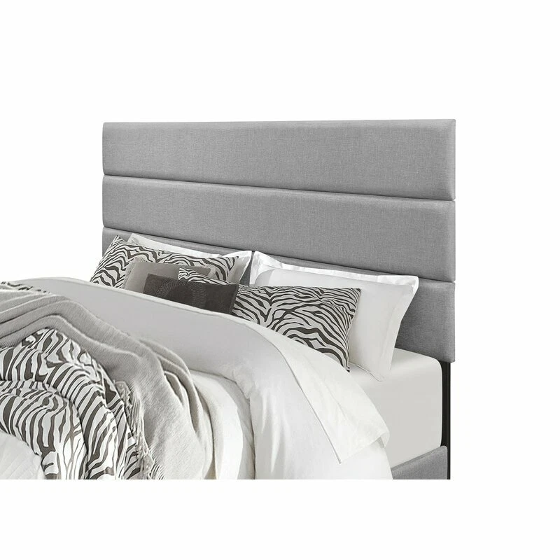 灰色内饰床头板木质大号厚底床家用卧室家具 — 第 3/4 张图片