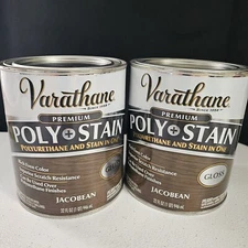 (2) Varathane Stain + Poly JACOBEAN GLOSS  32 Oz