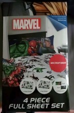 Marvel AVENGERS 4pc FULL Sheet Set 1 Fitted, 1 Flat Sheet  2 Pillowcase