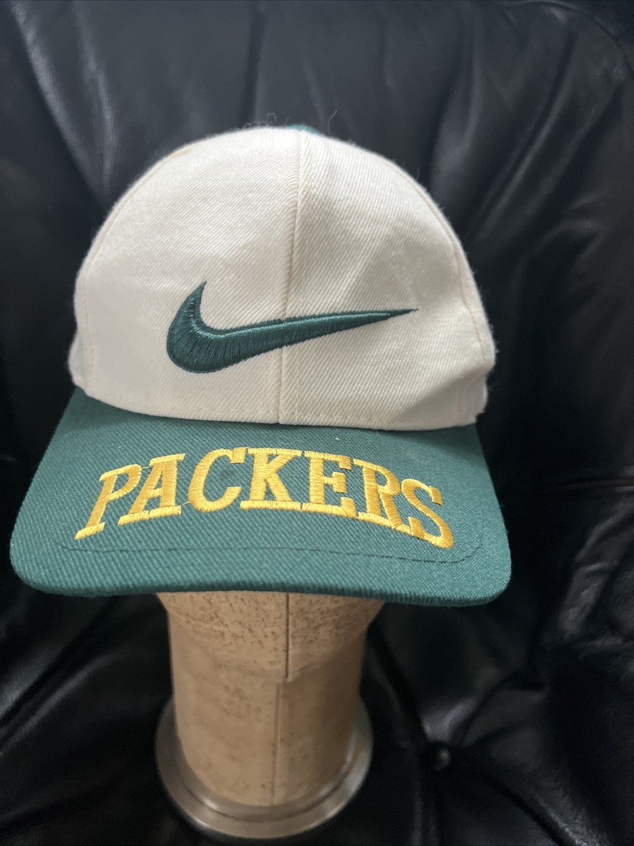 RARE Vintage 90s Green Bay Packers Nike Swoosh Snapback Hat