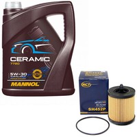 MotoröL Set 5W-30 5 Liter + ÖLfilter SH 452 P FüR Chevrolet Captiva Opel Vectra