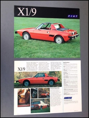 1976 Fiat X19 X1/9 Vintage 1-page Car Brochure Leaflet Card - 1977