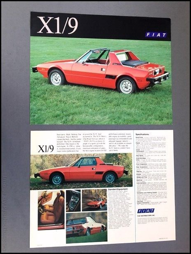 1976 Fiat X19 X1/9 Vintage 1-page Car Brochure Leaflet Card - 1977 | eBay