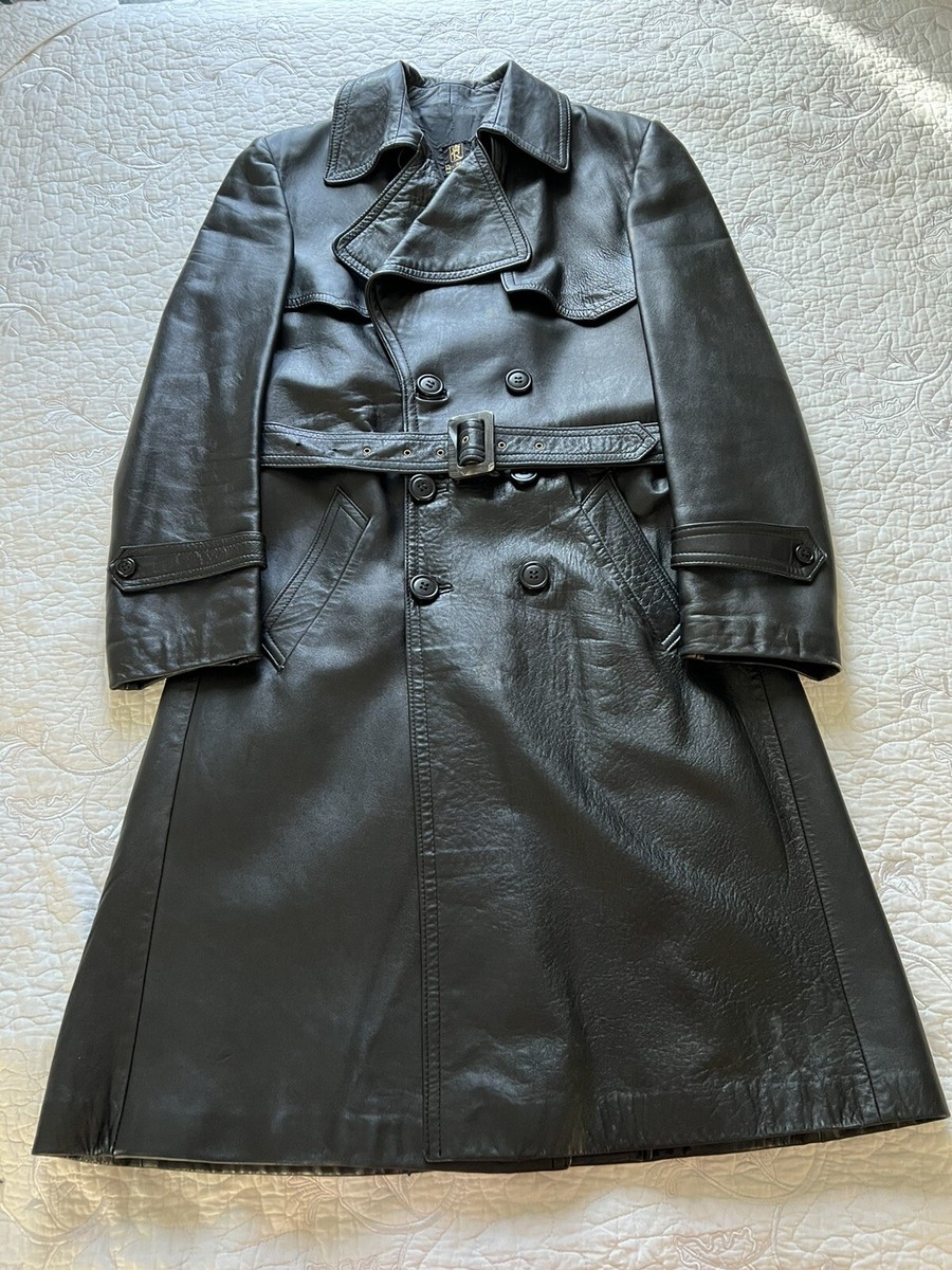 Leather Black Great Coat VANSON LEATHERS LUFTWAFFE GREAT OFFICER