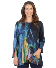 Jess & Jane shirt French brushed black FB2-1449 Medium or 3x Layla tunic