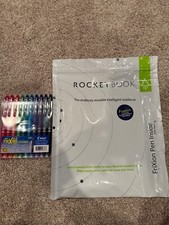 Rocketbook Fusion Executive Reusable Notebook Lt.Blue W/Pen 10 pack pens NEW