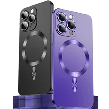 For iPhone 15 14 13 12 16 Pro Max Slim Mag Safe Case Full Cover Lens Protector