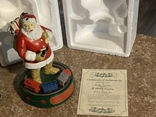 Vintage Coca Cola Santa Claus Mechanical Coin Bank 1993 Arm Train Move
