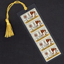 Progress in Electronics - Microphone & TV - Vintage Set of 5 Stamps Bookmark!