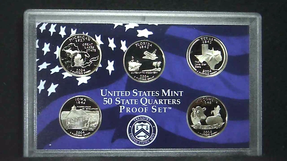 2004-S US Proof State Quarter Mint Set 5 Coins GDC Proof CN CLAD 21swc1003-4 - Image 3 of 4