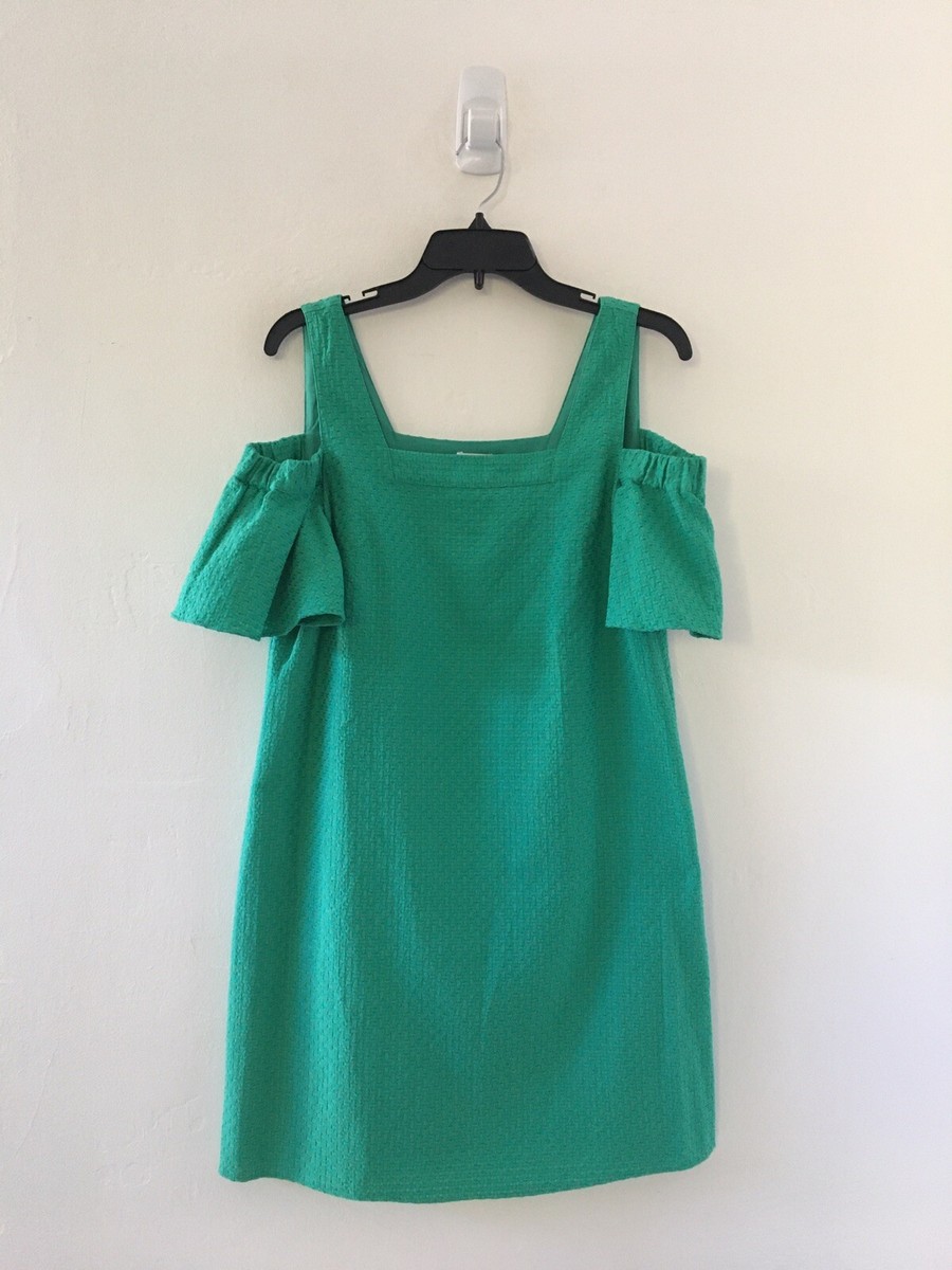 Nwt J Crew Factory Dress Sz Small Green Basket Weave Ruffle Sleeve Nwt J Crew Factory Dress Sz Small Green Basket Weave Ruffle Sleeve