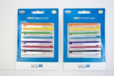 Nintendo Wii U Rainbow Styluses Set of 8 lot of 2 Brand New Factory Sealed Pack