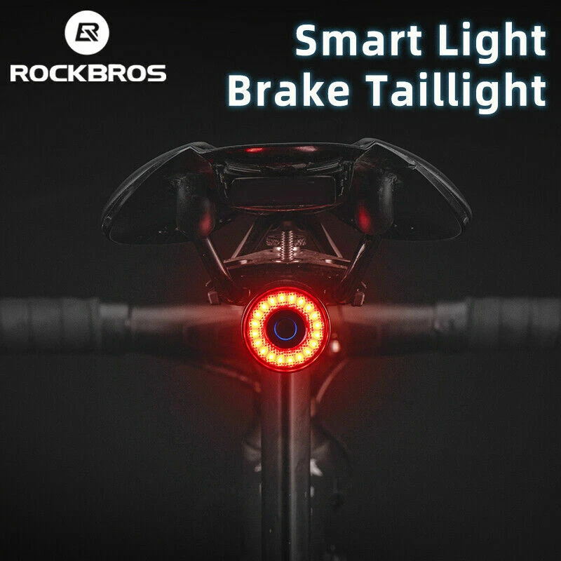 ROCKBROS Bike Taillight Smart Rear Light Brake Sensing Rechargeable Waterproof