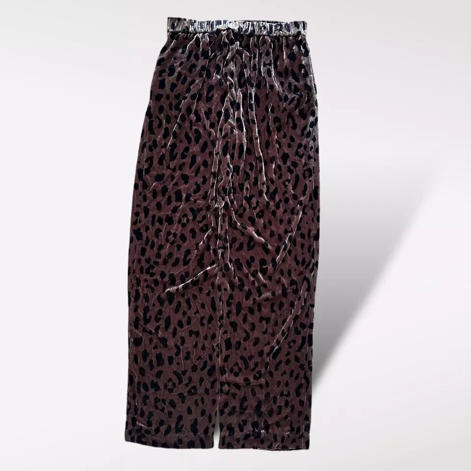 Pantalón de terciopelo Tibi Cheetah en palo de rosa/azul marino nuevo sin etiquetas talla pequeña indie sleaze Foto 3 de 4