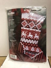 2006 Bucilla Felt Stocking Kit SWEATER KNIT Sealed Christmas Reindeer 18  