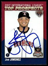 2017 Choice International League Top Prospects Joe Jimenez Auto #15 Card Signed