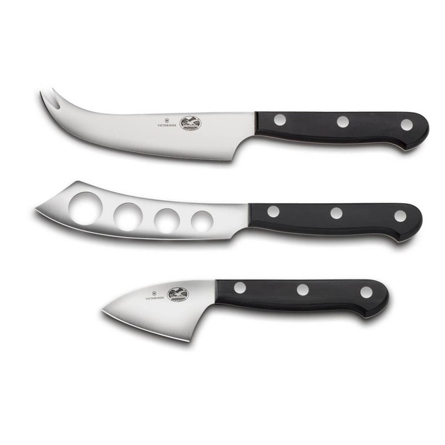Victorinox Swiss Army Kitchen Cutlery 3 Piece Cheese Knife Set Free