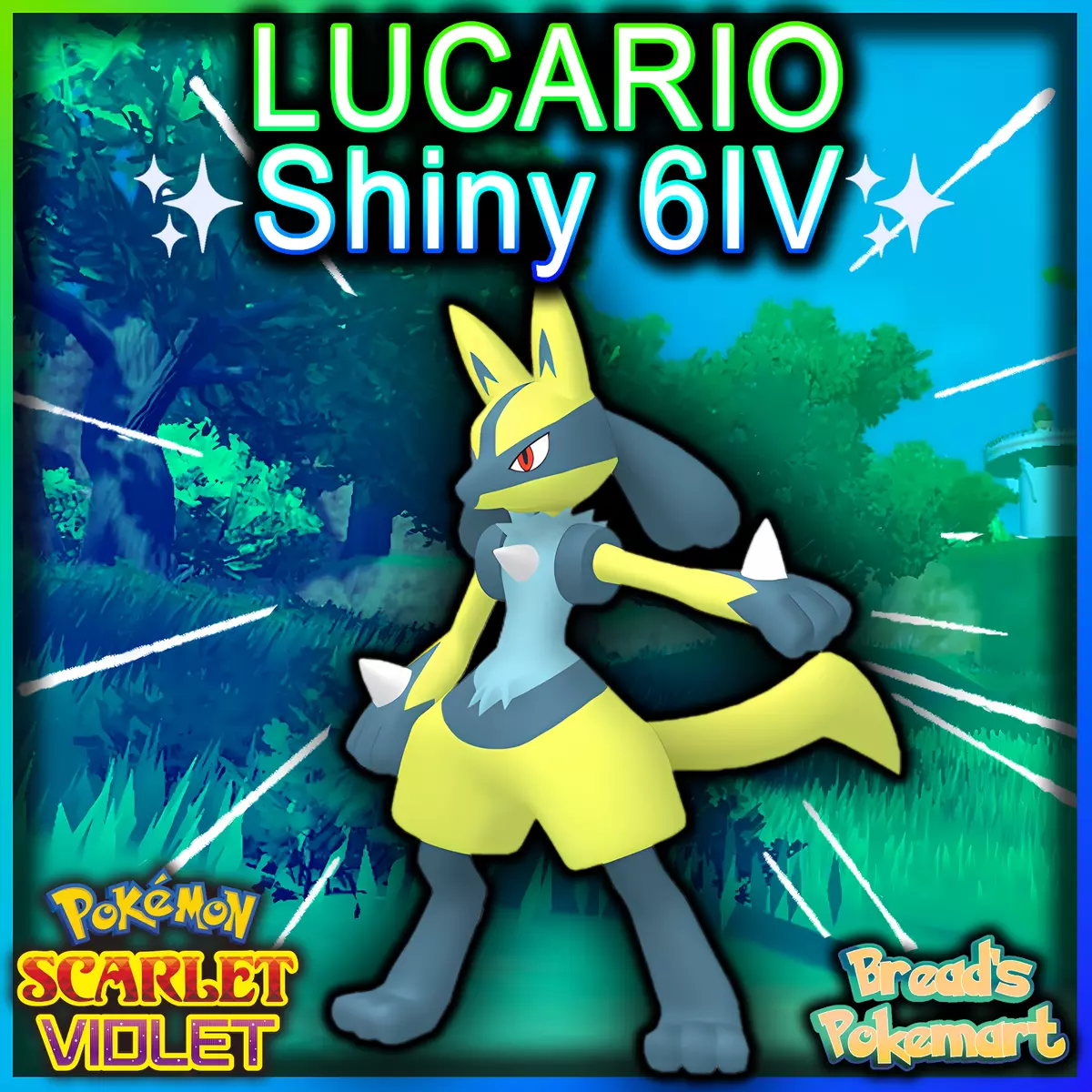 Shiny Lucario / Pokémon Scarlet and Violet / 6IV Pokemon / Shiny Pokemon