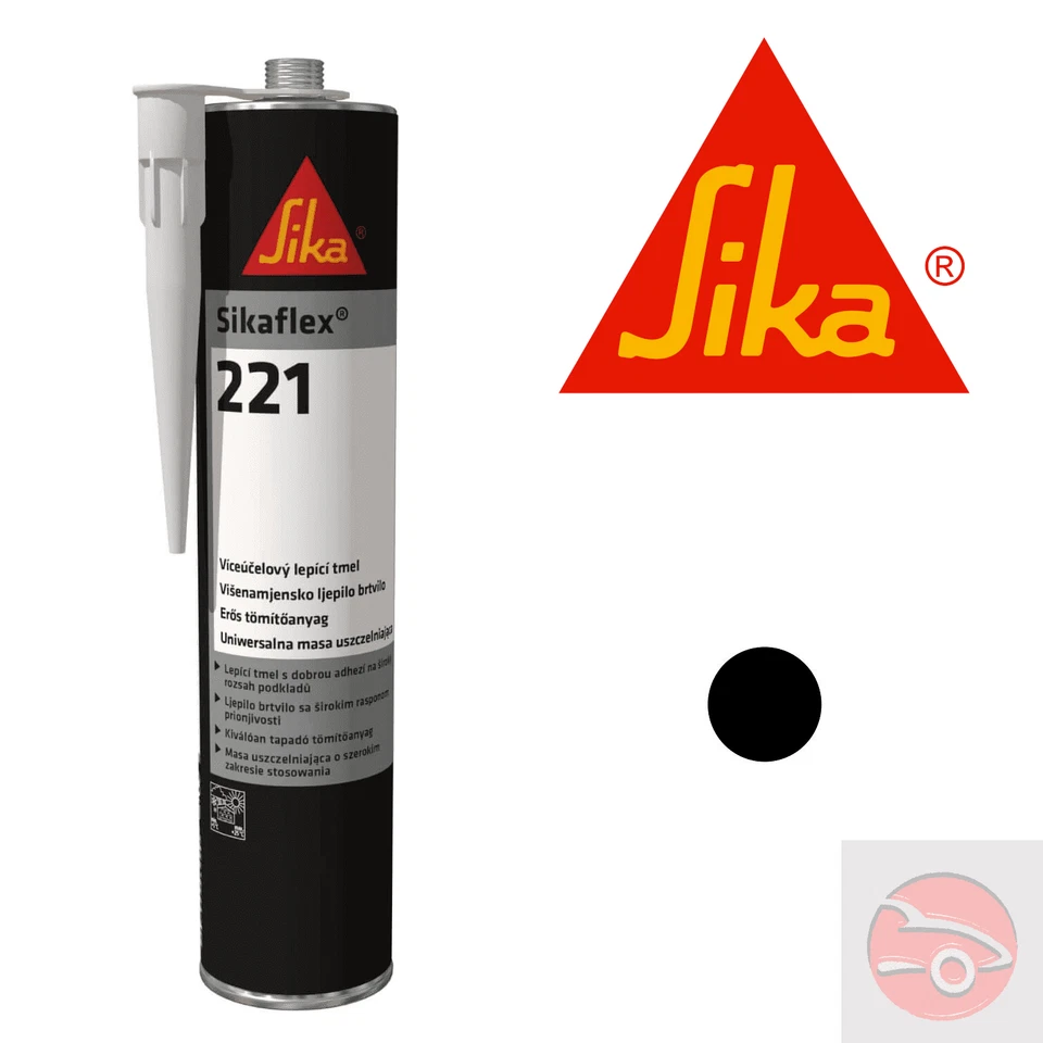 Sikaflex 221 - Black - Strong Adhesive Sealant - Sika, Car, Boat - EXPIRY: 10/26 - Image 1 of 1